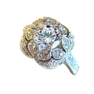 Cubic zirconia size 6 costume jewelry 925 silver